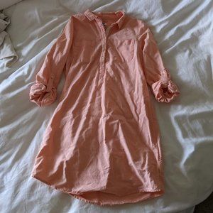 Coral peach cotton shirt dress / tunic